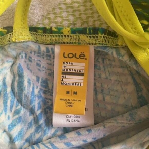 LOLE Tankini Swim. Size medium. Multi-colour - greens and yellow - Picture 3 of 5
